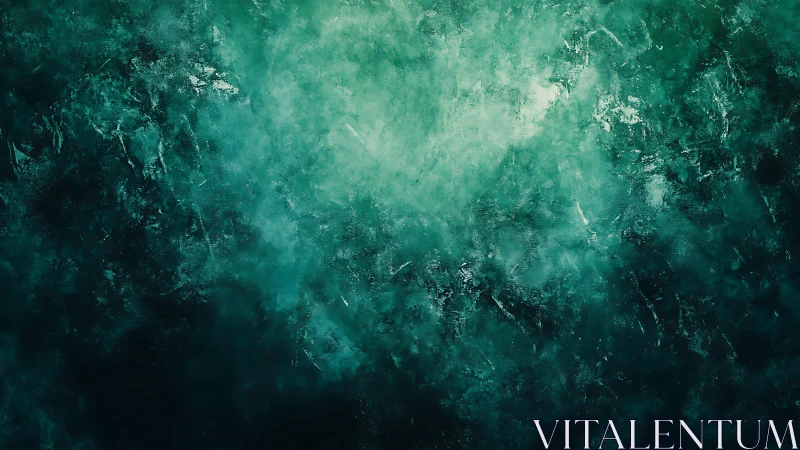 Deep Green Abstract Texture with Grunge Brush Strokes Background.