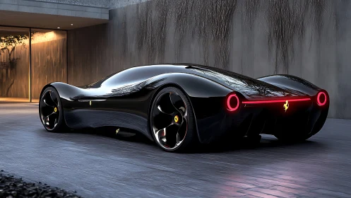 Futuristic hypercar render with fluid aerodynamics and gloss finish.