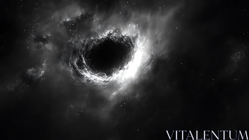 Starlit spiral around a quiet, glowing cosmic void.