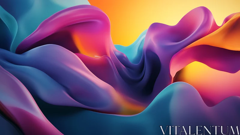 Multicolored abstract folds under gradient warm backlight.