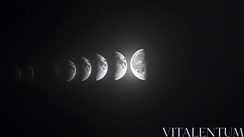 Lunar phases align in a minimalist black cosmic gradient.