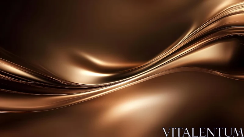 Abstract flowing metallic waves in rich brown and gold tones.