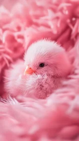 Pink Parrot Portrait in Monochromatic Environment.