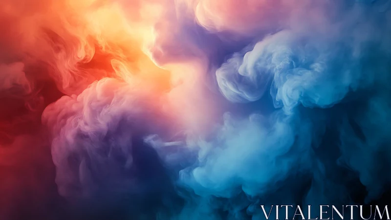 Digital painting of prismatic smoke cloud gradient field.