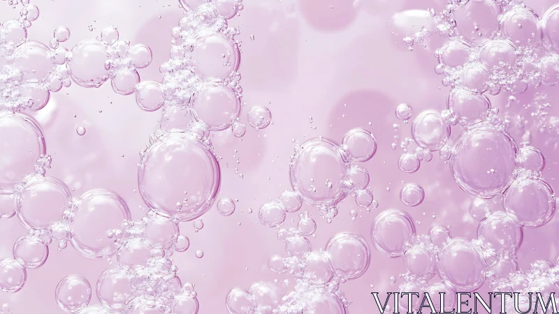 Translucent pink fluid bubbles with specular highlights in motion