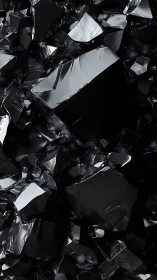 Gleaming black crystal shards invite a closer reflective gaze