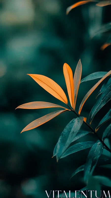 Orange-tipped compound leaves against dark green foliage.