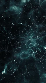 Cosmic filament network rendered as luminous abstract nebula field