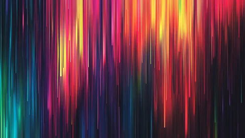 Vertical neon light streaks in saturated digital abstraction.