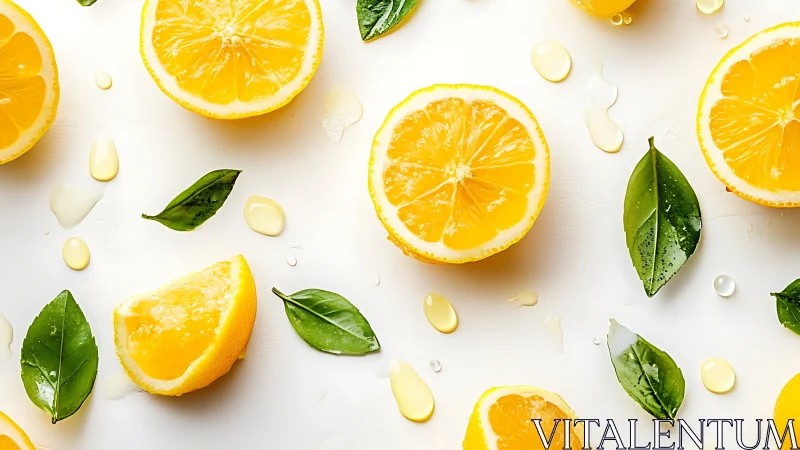 Sunlit lemon medley dances with glossy green leaves. Period.