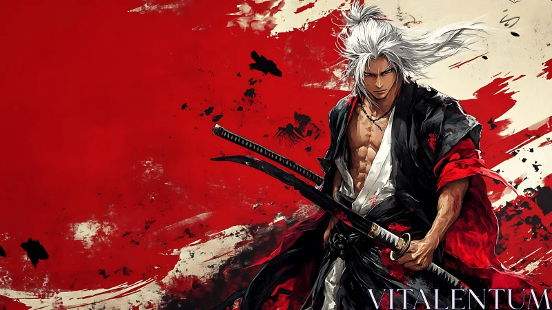 Stormborn ronin strides through a crimson painted battlefield.