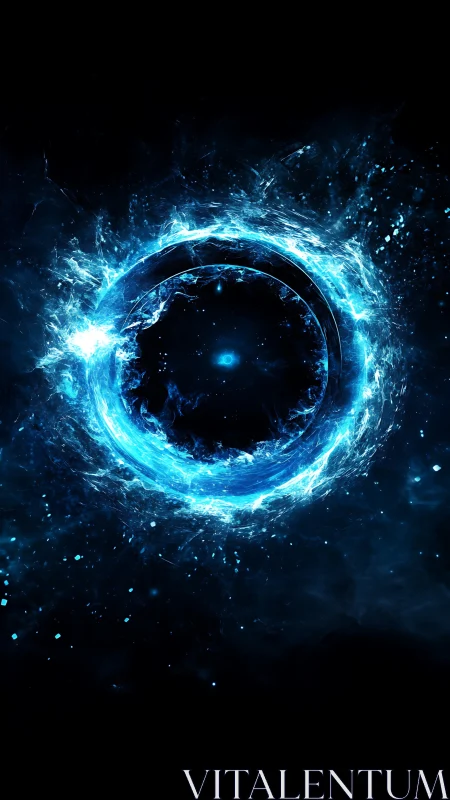 Electrified cosmic vortex radiates blue stellar energy.
