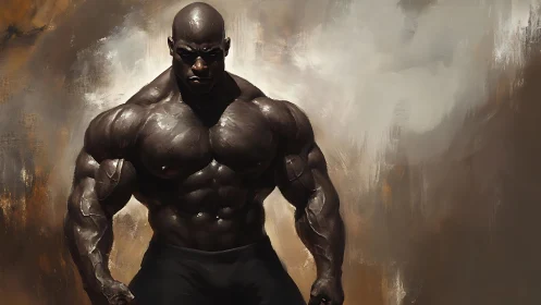 Hyperreal digital study of muscular male torso and posture