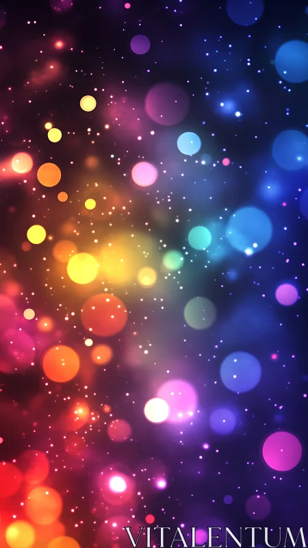 Multicolor bokeh light field with radial gradient glow spectrum