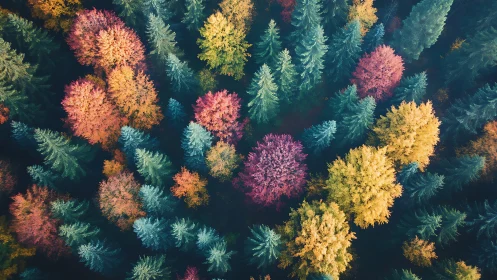 Colorful autumn forest canopy inviting you to wander slowly.