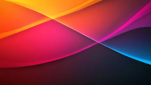 Vibrant overlapping color waves on dark gradient background.