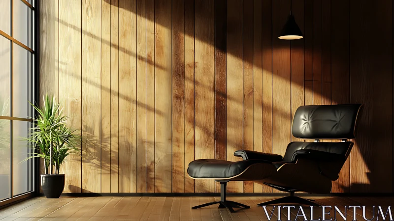 Sunlit lounge chair invites quiet moments of cozy calm