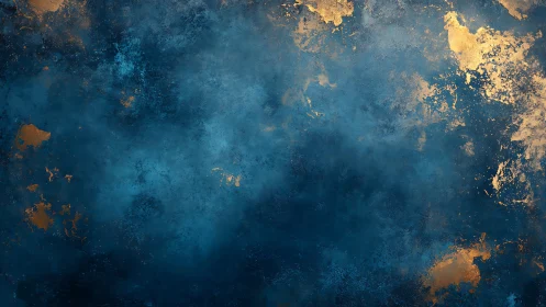 Midnight blue clouds brushed with scattered gold light.