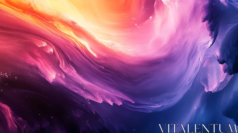 Radiant cosmic nebula swirls across vivid abstract space