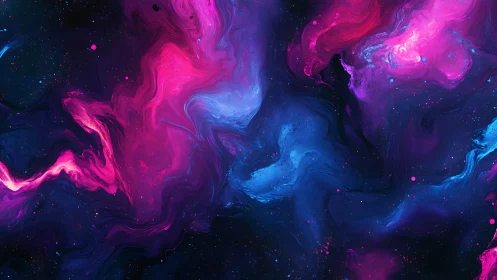 Swirling pink and blue nebula invites a dreamy cosmic escape