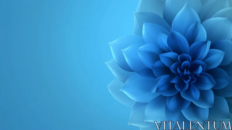 Blue Lotus Bloom Rendered in Digital Gradient.