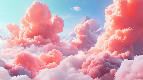 Cotton candy cloud kingdoms glowing in sugared daylight.