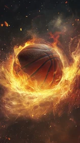 Incandescent basketball sphere within turbulent plasma vortex.