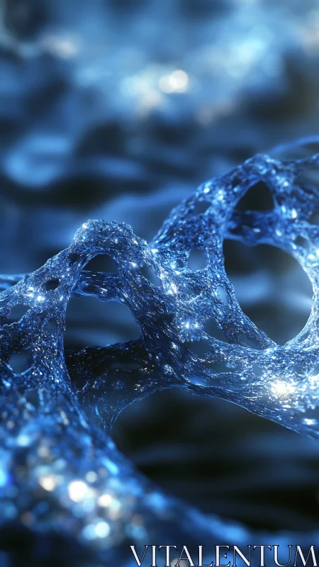 Glistening Blue Waves Weaving Tiny Gateways of Light.