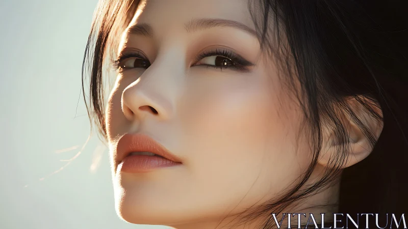 Sunlit gaze leans into the frame with luminous quiet confidence