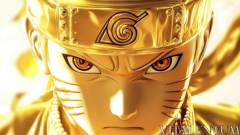 Golden chakra storm focuses in a fierce, unblinking gaze