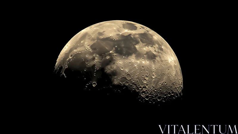 Lunar terminator close-up in high-contrast photorealistic profile.