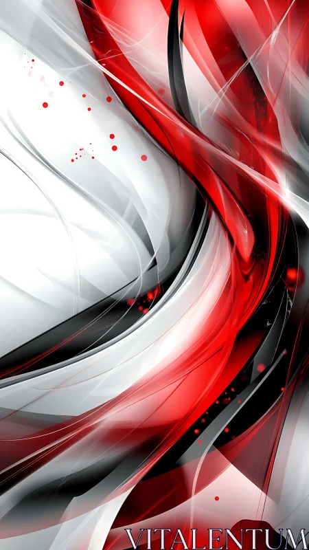 Crimson currents twist through glassy monochrome thunder.