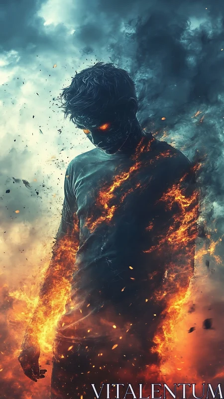 Emberborn drifter walks between stormlight and wildfire.