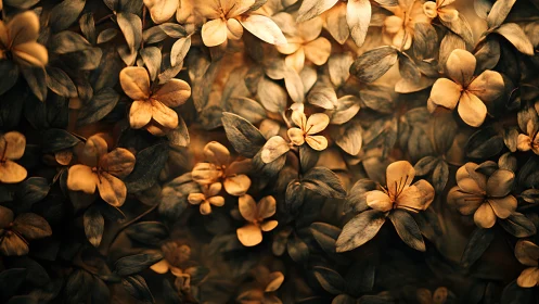 Dried botanical specimens with backlighting and shadow layering.