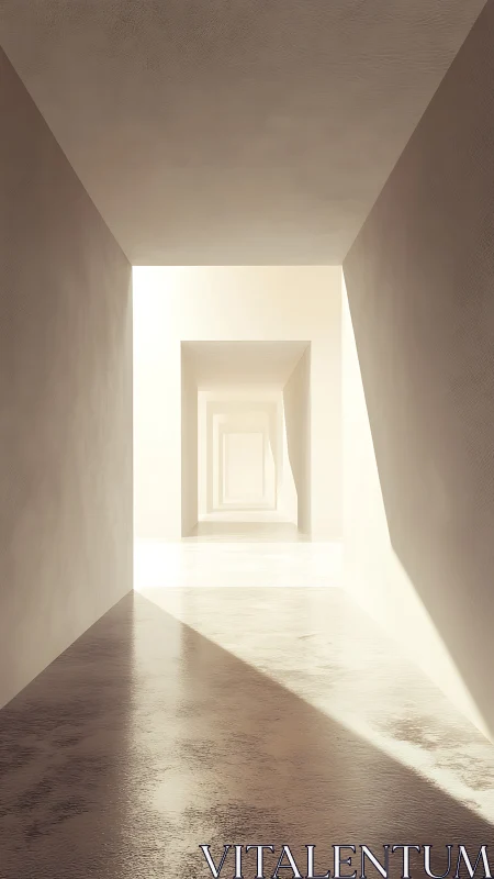 Nested Rectangular Voids with Light Receding into Depth.