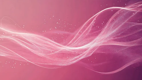 Luminous pink energy waves flow diagonally across gradient field