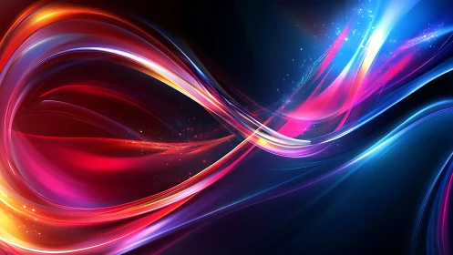 Spectral lightstream ribbons in dynamic curved motion field.