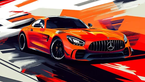 Streaks of orange velocity slice through a digital racetrack