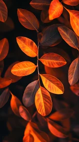Glowing autumn leaves drifting in cozy evening light.