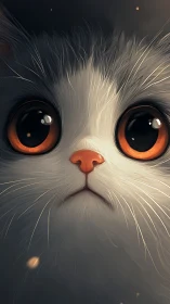 Felid Portrait with Amber Iris Luminosity and Detailed Fur Rendering.