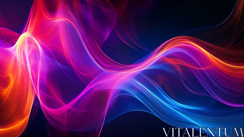 Glowing ribbons of color flow softly through a deep night