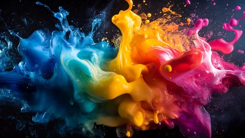 Joyful color splash bursting with vibrant, playful energy.
