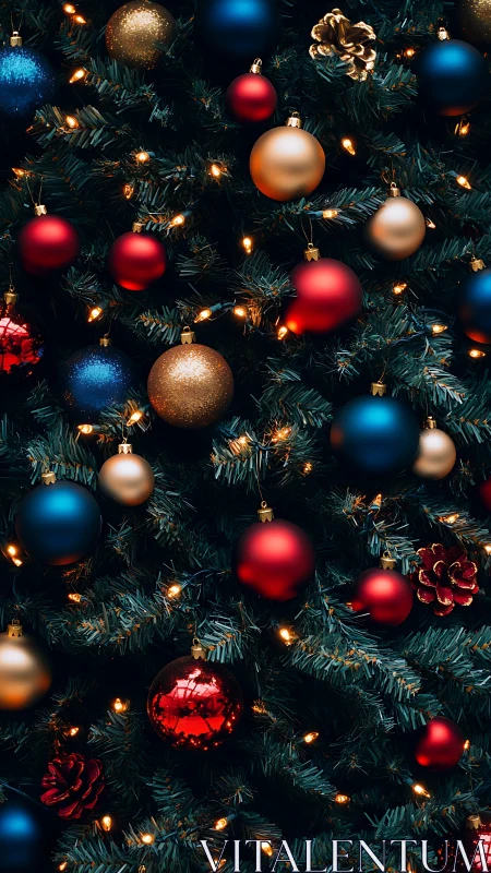 Cozy Christmas tree glow with jewel toned ornaments.