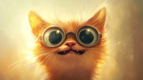 Meet the Wonderfully Wise Orange Cat With Goggles