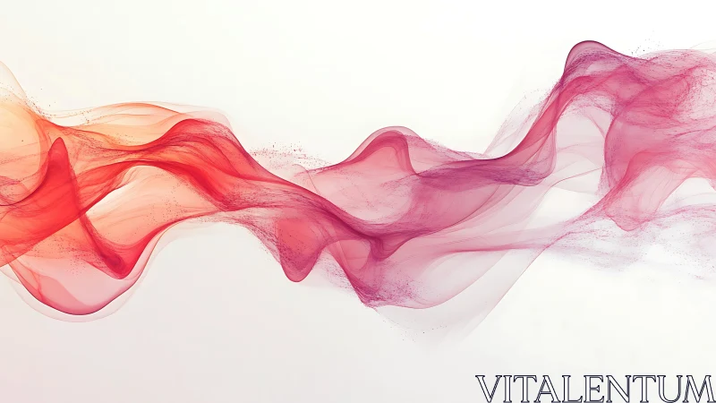 Undulating magenta waveforms render translucent abstract motion