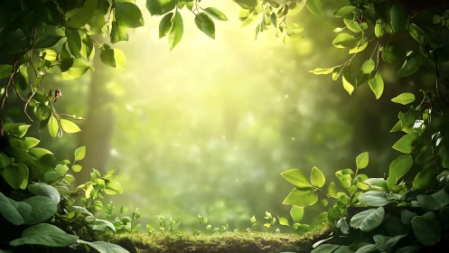 Sunlit Garden Gateway: Nature's Glowing Frame.