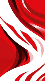 Red and white curved abstract vector background design.