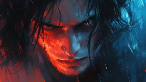 Storm-eyed antihero glows between dueling fire and ice