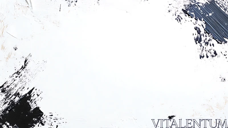 Monochrome paint streaks frame negative white canvas space