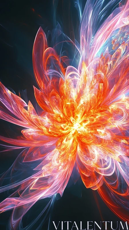 Radiant fractal bloom erupts in layered luminous plasma